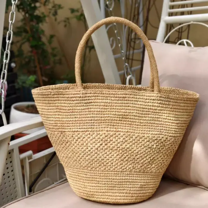 Mode plage naturel raphia paille sacs grand sac à main à bandoulière dame sac à main fourre-tout sac