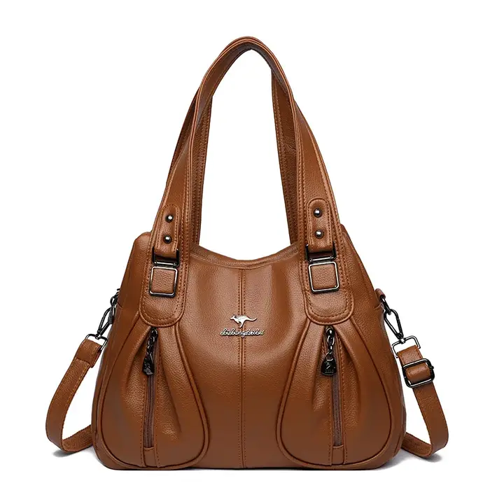 Sac à main tendance en cuir souple grande capacité pour femme