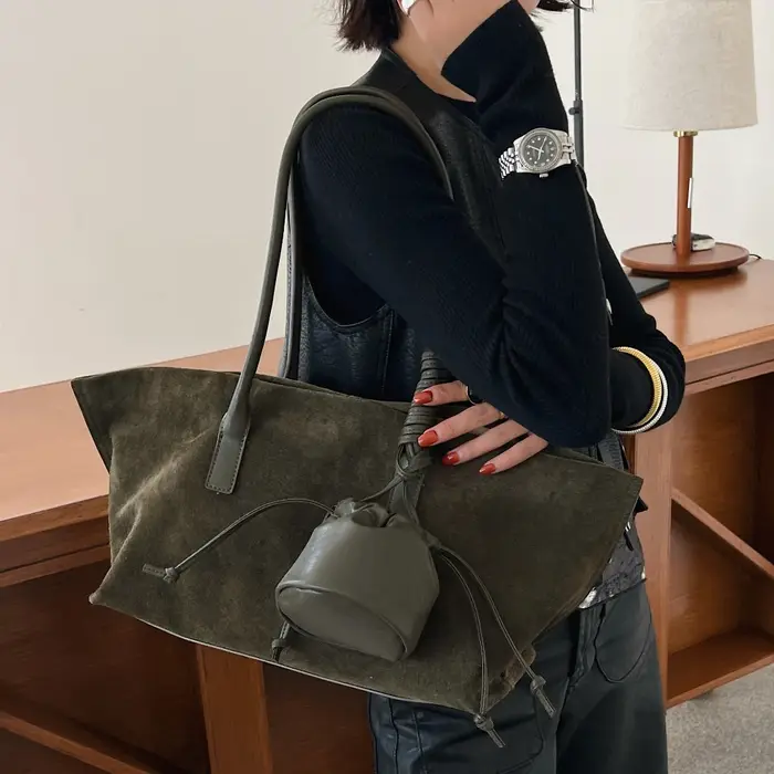 Motingsome sac fourre-tout en daim surdimensionné femmes sac à main à bandoulière et sacs