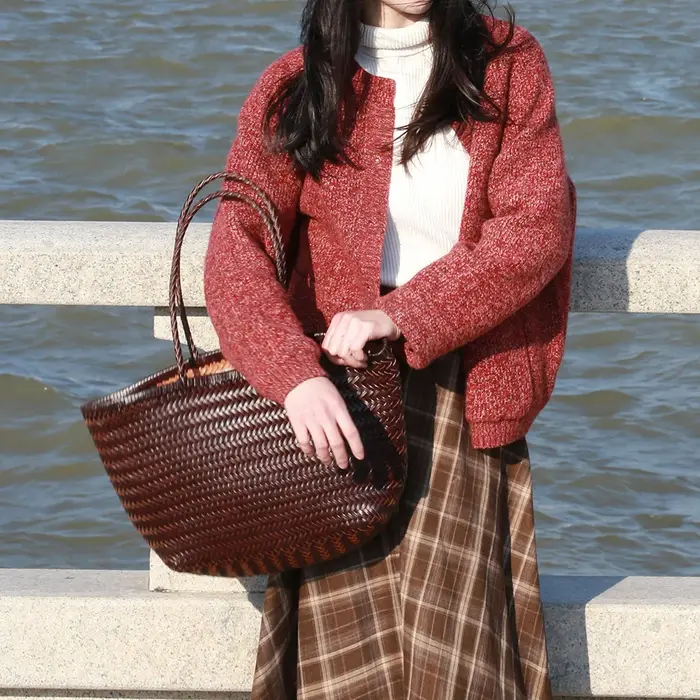 Sac à main en cuir véritable pour femmes