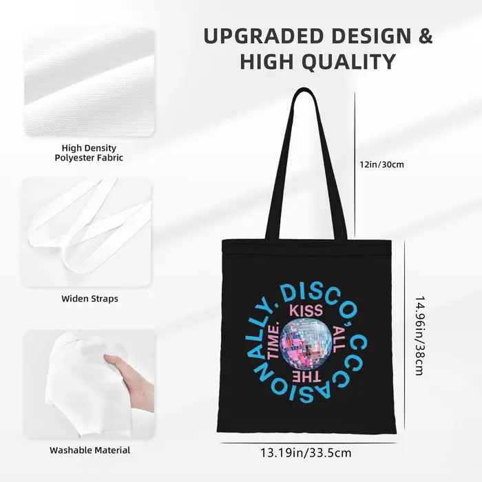 Sac fourre-tout en toile ita bag grande capacité style Harry Kiss All The Time Disco occasionnel