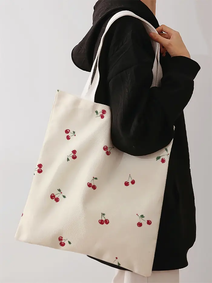 Sac à main décontracté imprimé motif cerise