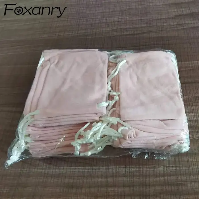 Sac de velours d'emballage de bijoux de FOXANRY 50pcs 7x9cm, sacs et poches de cordon de velours, sa