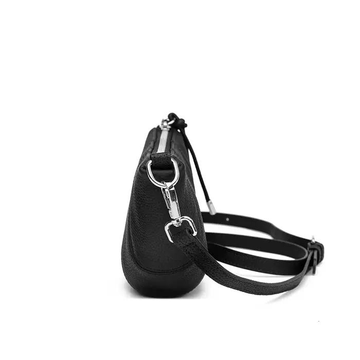Sac beige en forme de croissant Sac bandoulière minimaliste en cuir véritable pour femme