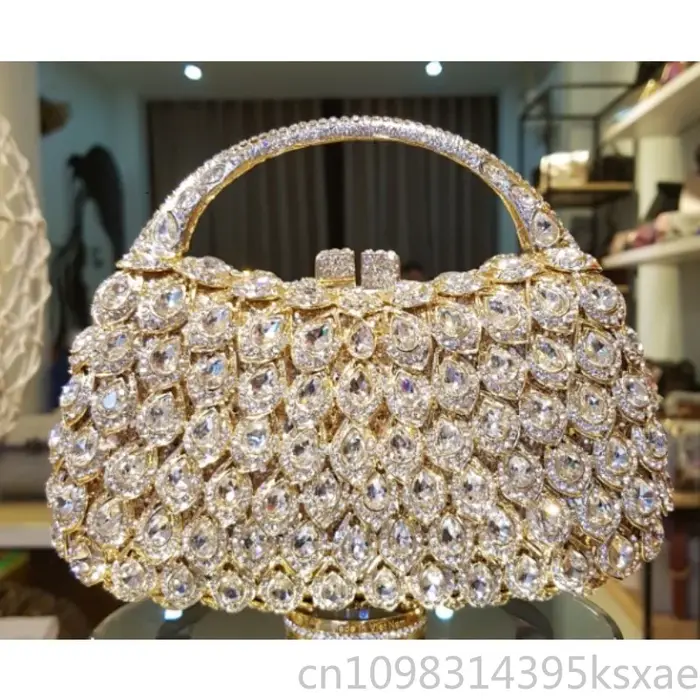 Pochette de soirée pour femme avec cristaux