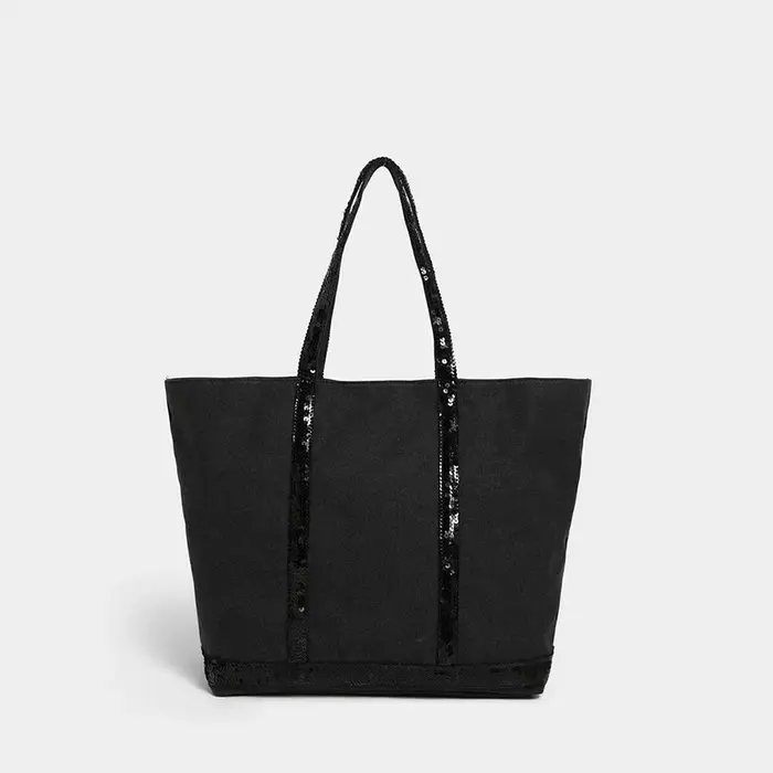 Sac fourre-tout Vintage en toile pour femmes, grande capacité, paillettes contrastées, sac à main de