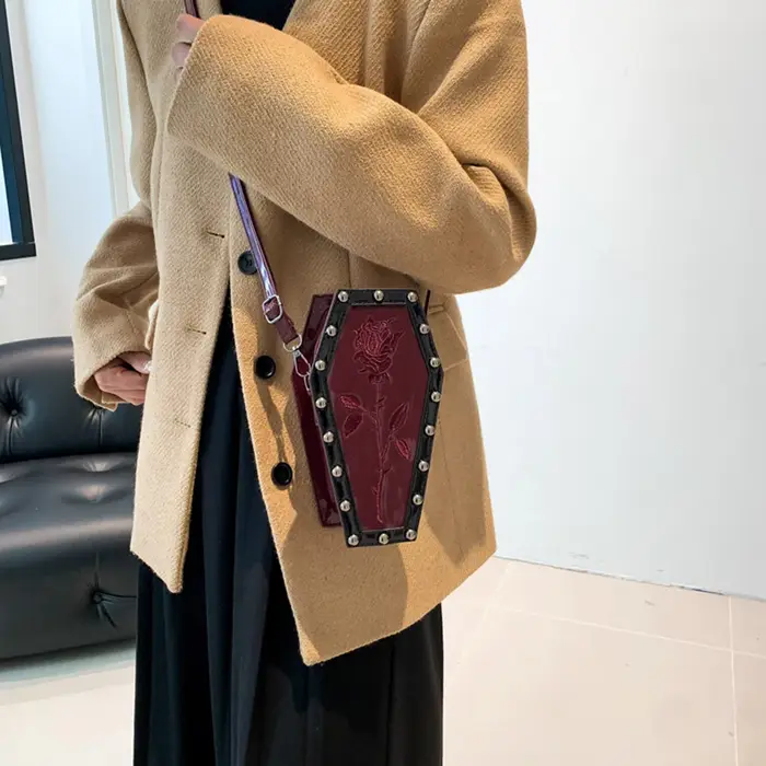 Femmes cercueil sacoche sac à main dessin animé gothique sac à bandoulière