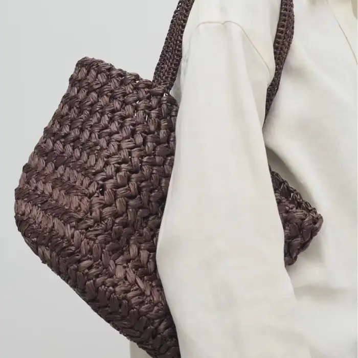 Sac fourre-tout en paille tressé à la main pour femme