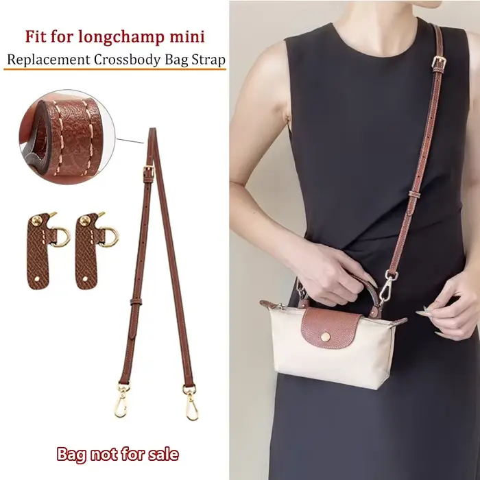 Sangle de sac à bandoulière en cuir pour Longchamp Mini