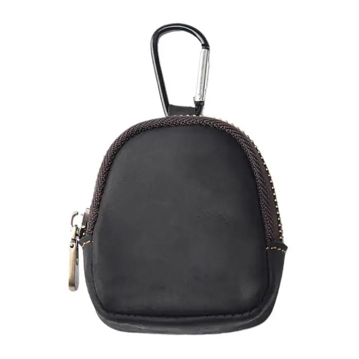 Mini porte-monnaie en cuir PU avec mousqueton