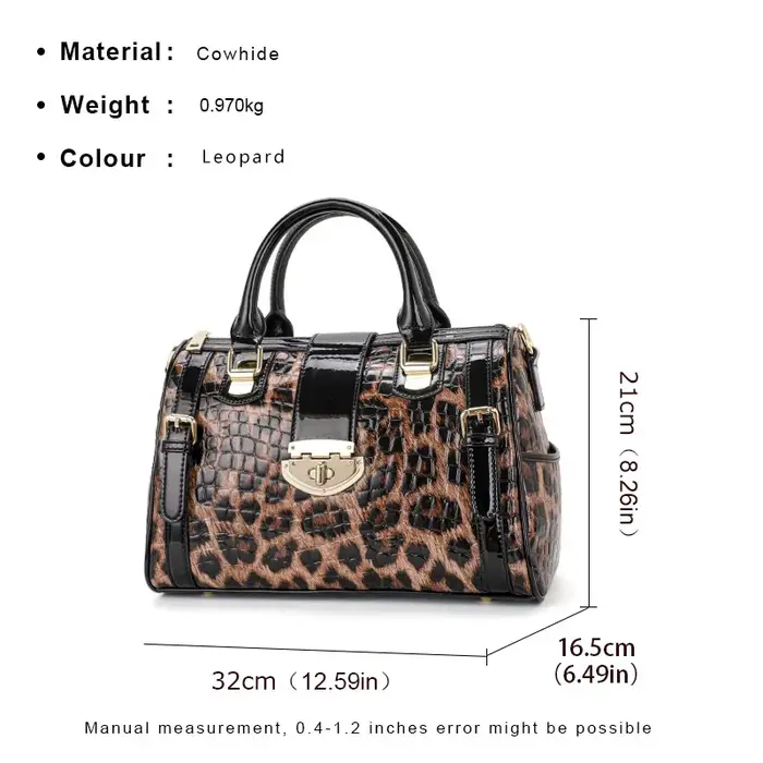 Sac à main pour femme à imprimé léopard