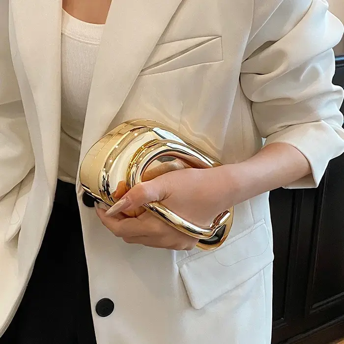 Boîte de fermeture en or pochette femmes soirée de mariage mignon sac à main sac