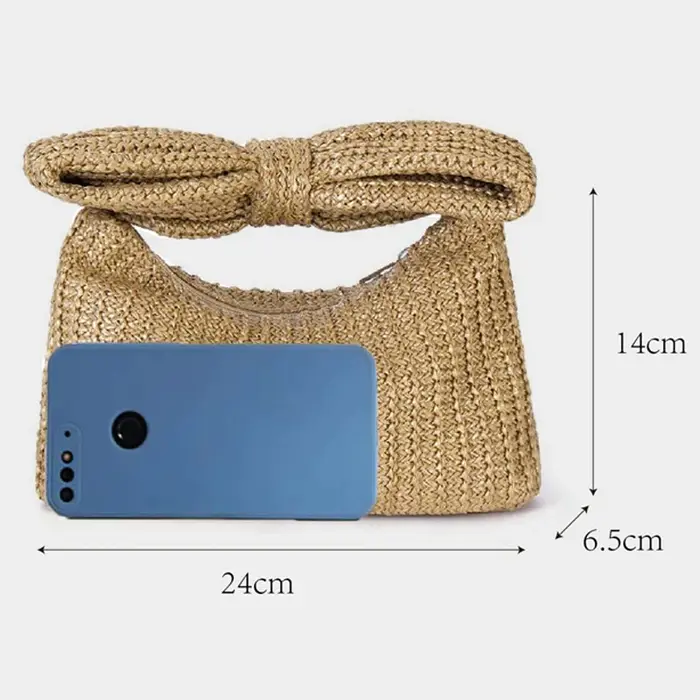 Pochette d'été tissée en paille pour femmes