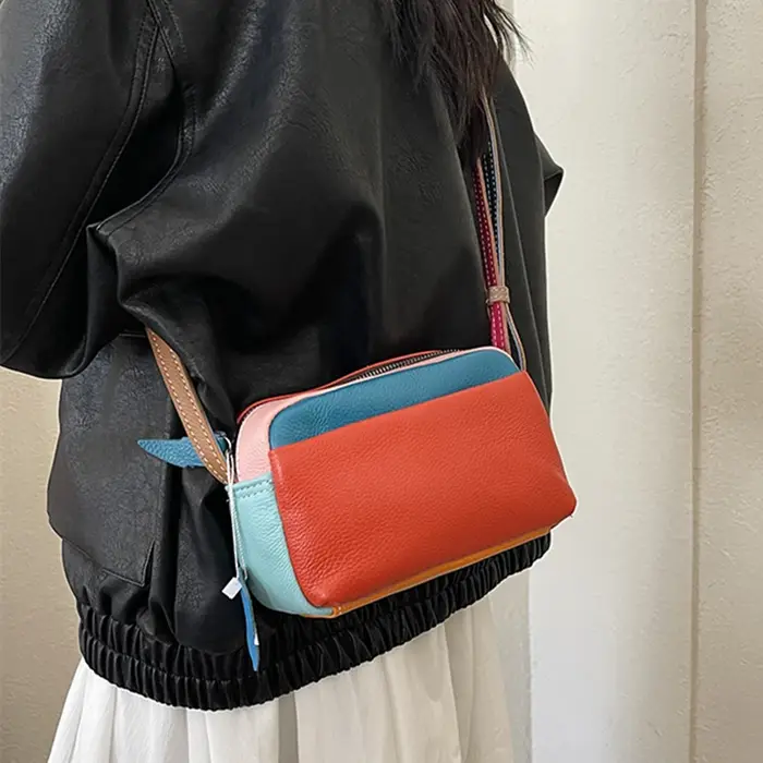 100% sac de messager en cuir véritable de luxe