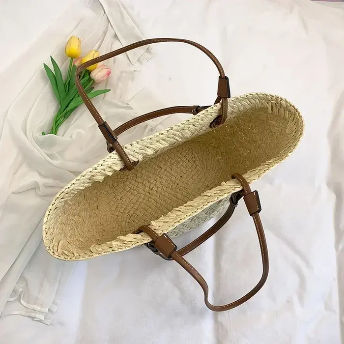 Décontracté rotin grande capacité fourre-tout concepteur en osier tissé femmes sacs à main été plage sac de paille dame