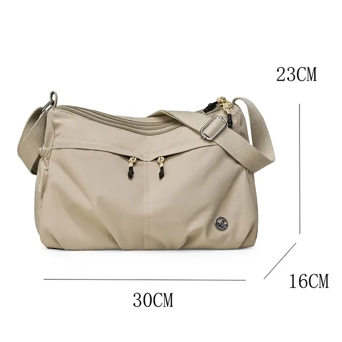 Sac à bandoulière grande capacité pour femme avec trois poches : sac fourre-tout en nylon multi-poches – le choix idéal pour les sorties shopping des mamans