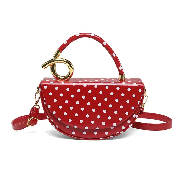 Sac bandoulière de créateur petit format avec poignée courte, sac à main tendance à pois, sac à band