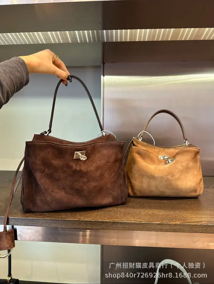 Nouveau Sac Fourre-tout en Daim Rodeo 2025 – Grand Sac à Main Commuter en Cuir Mat avec Poignée Supé