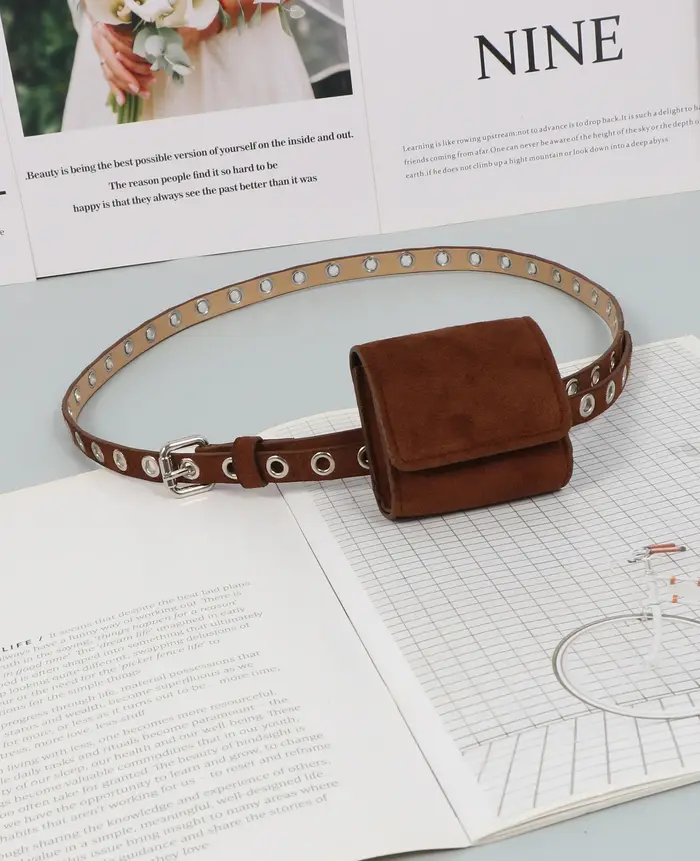 2026 Mini sacs banane pour filles en cuir PU suédé