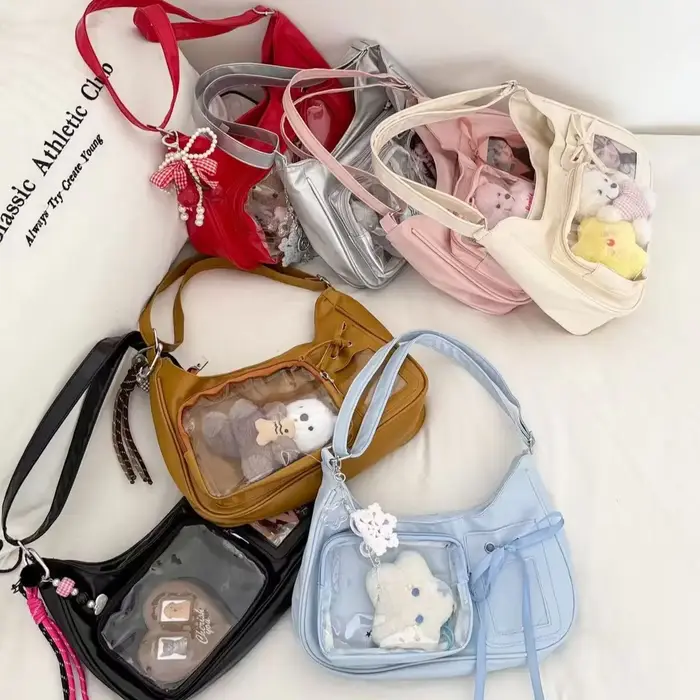 Y2k Harajuku sac à bandoulière femmes coréen Transparent Ita sac école sac