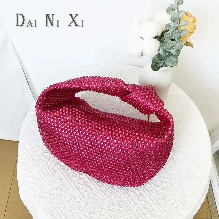 Sac à main de luxe noué en cristal strass diamant nuage pour femmes, sac de soirée brillant scintill