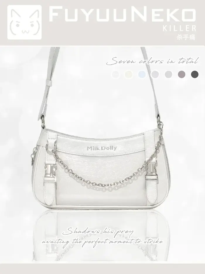 Sac à Bandoulière Transparent en Cuir Solide pour Femme, Original, Rock, Lolita