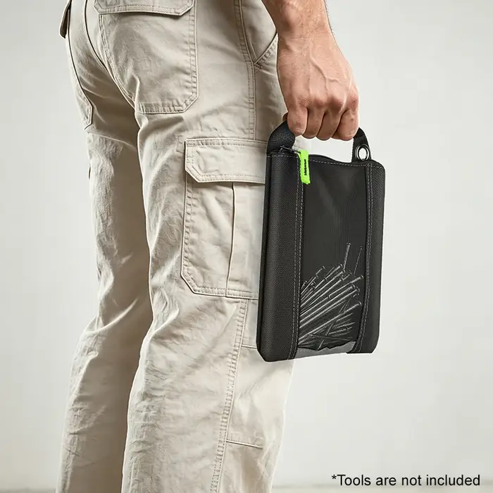 Jakah Lot de 2 pochettes à outils avec fermeture éclair, fenêtre en maille et œillets de suspension JK-211