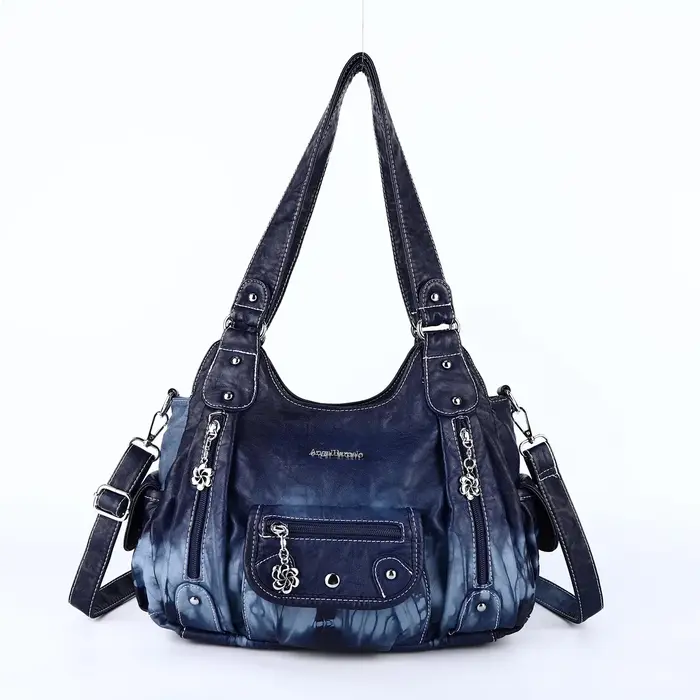 Femmes sacs à main sacoche poignée supérieure Vintage PU sac à bandoulière 12.5 "x 4.4" boulette Pack multi-poches