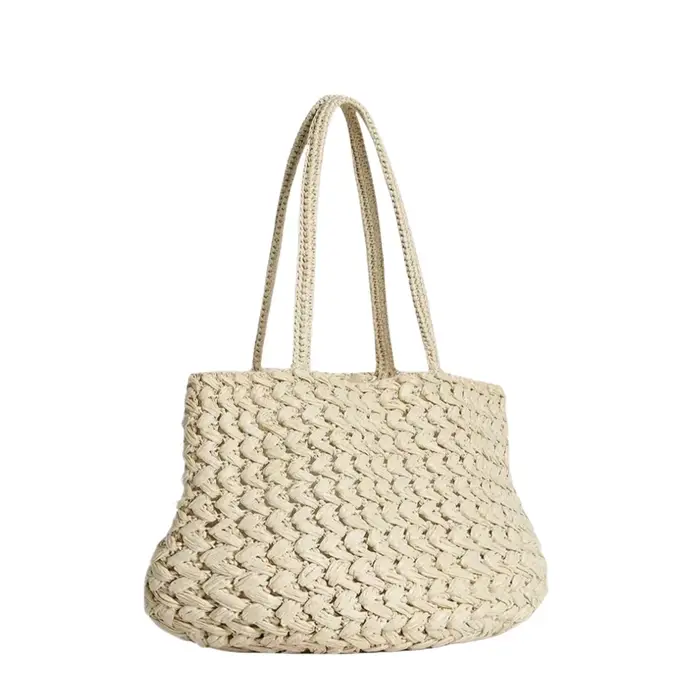 Sac fourre-tout en paille tressé à la main pour femme