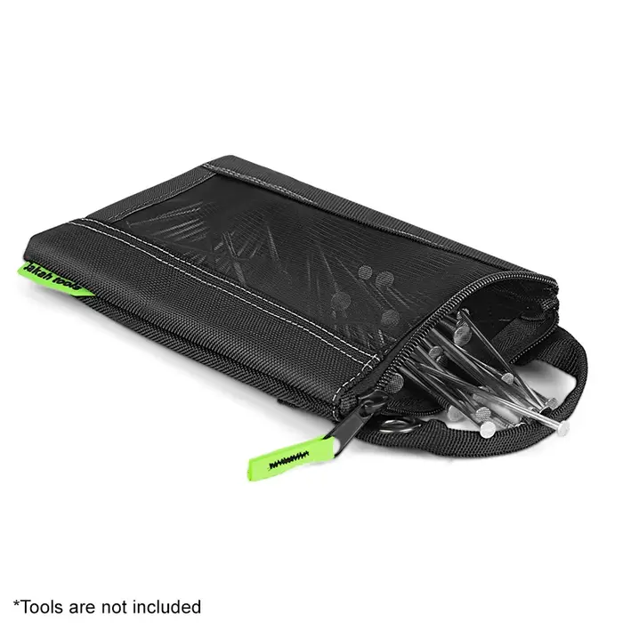 Jakah Lot de 2 pochettes à outils avec fermeture éclair, fenêtre en maille et œillets de suspension JK-211