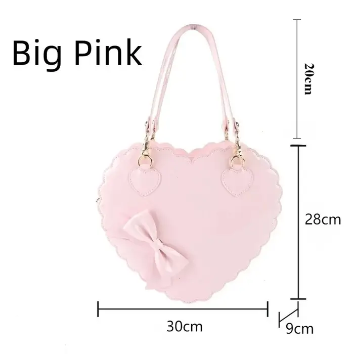 Sacs à main Lolita en forme de cœur en PU pour filles
