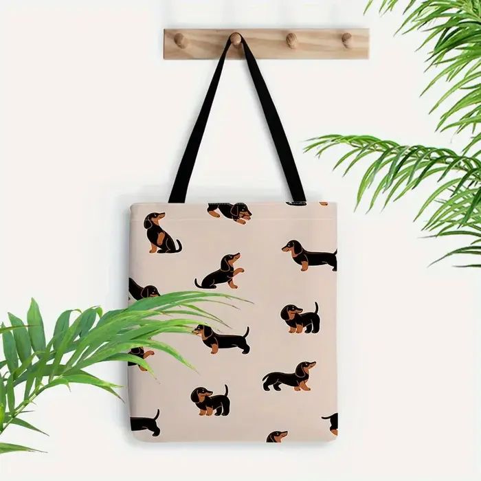 Sac fourre-tout Chic imprimé teckel