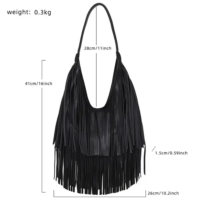 Longues glands femmes sac à main mode sacs à bandoulière pour dames sac