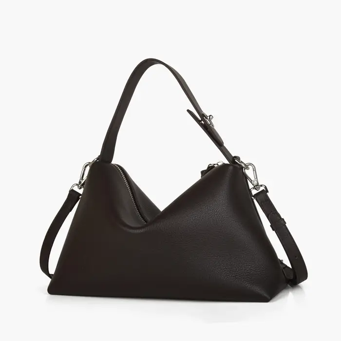 Donna-in – sac à main demi-lune en cuir de vache véritable pour femmes
