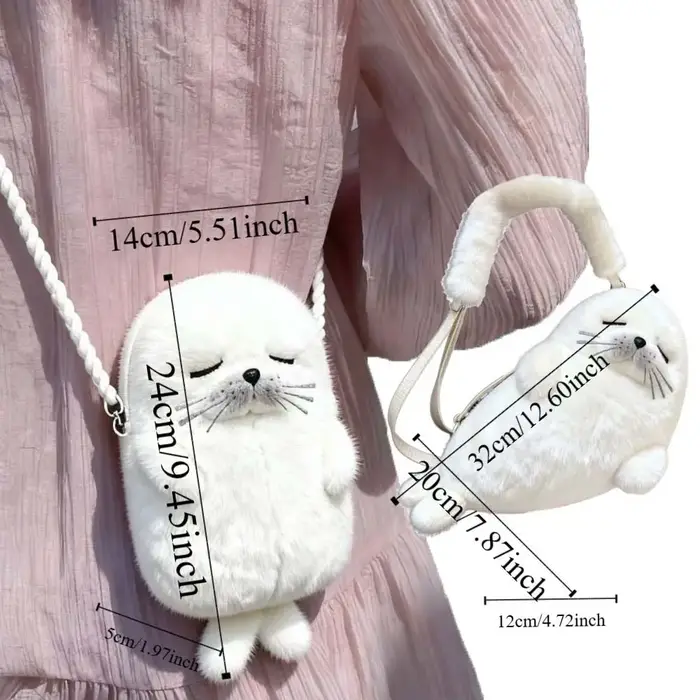Sac à bandoulière créatif et mignon en forme de phoque