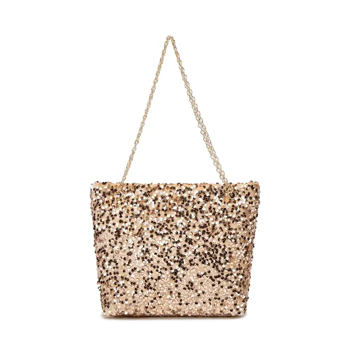 Pochette à bandoulière carrée à paillettes pour femmes