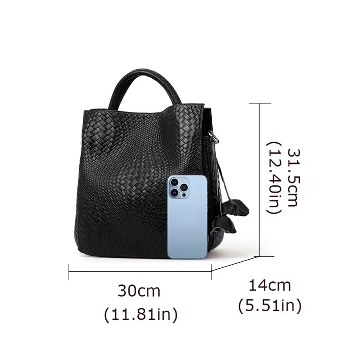 Aidrani Le sac à main en cuir véritable pour femme avec de motifs tissés luxueux est une grande capacité et un sac