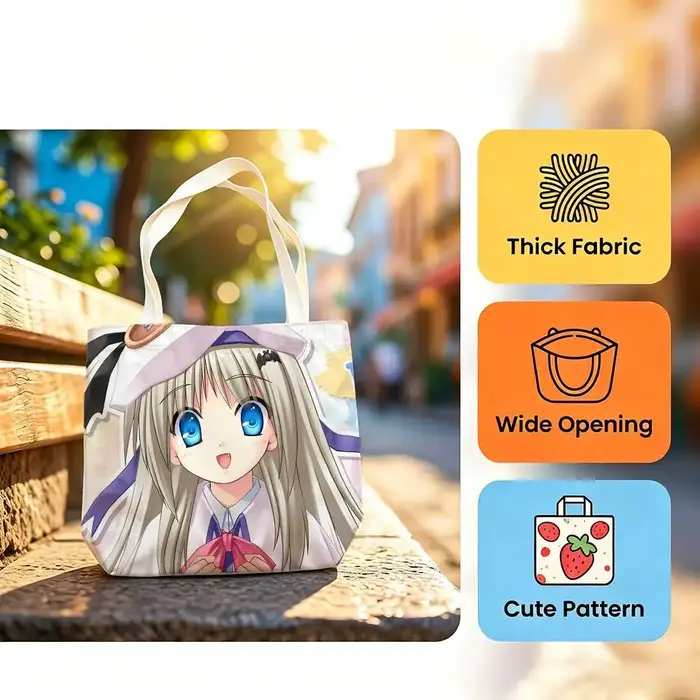 Sac fourre-tout à bandoulière en coton et polyester grande capacité Game K-Kud Waffler