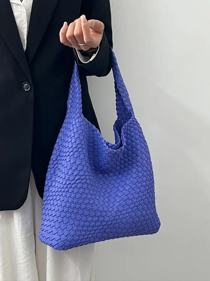 Sac à bandoulière en cuir PU pour femmes, sac sous les bras tissé en tissu doux, tendance, Style eur
