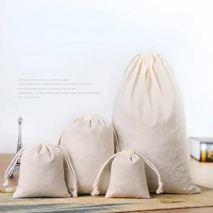 10 pièces sacs en coton cadeau pochette à cordon boîte-cadeau