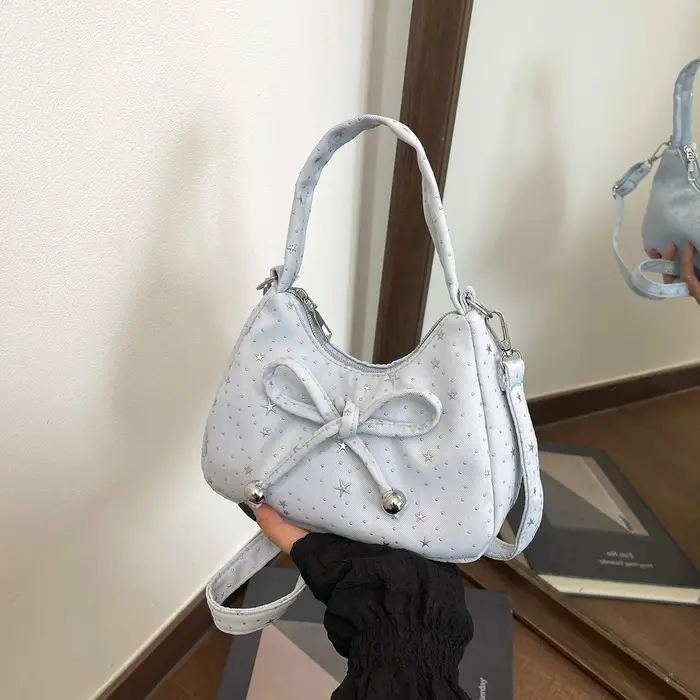 Sac à bandoulière Hobo jaune pâle à imprimé étoiles pour femme