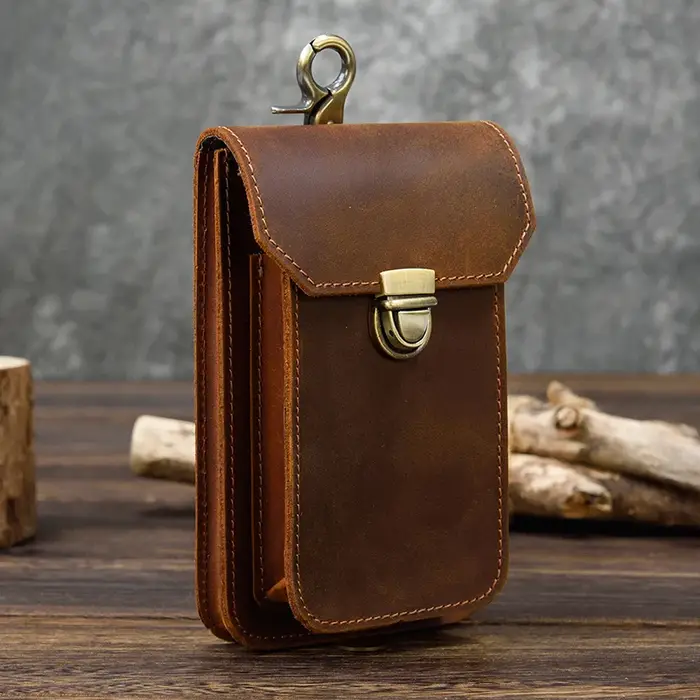 Luufan – sac de taille en cuir véritable pour hommes