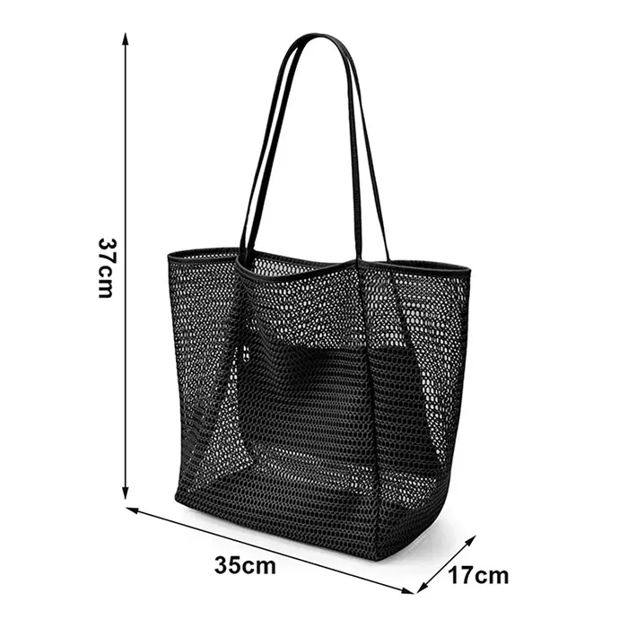 Sac fourre-tout d'été en maille respirante pour femme, sac à bandoulière léger