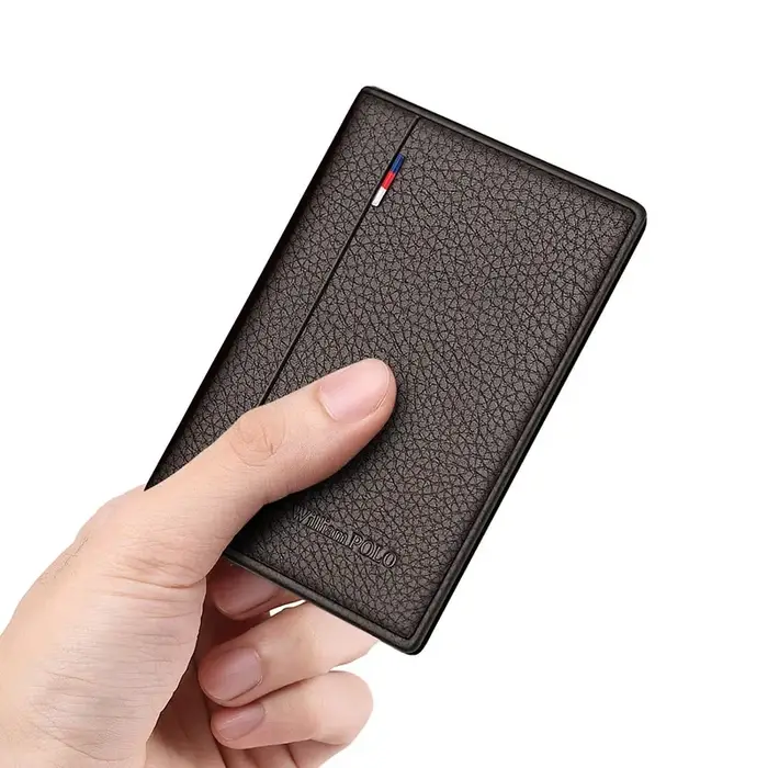 Marque de luxe Mini Ultra-mince petit portefeuille hommes court en cuir