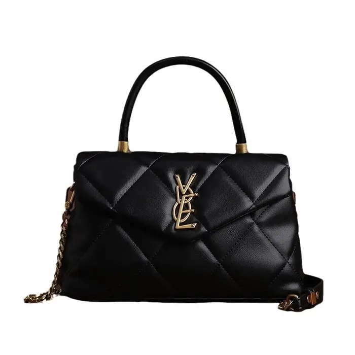 Sac à main haut de gamme avec grille de diamant, sac à bandoulière polyvalent avec chaîne à la mode,