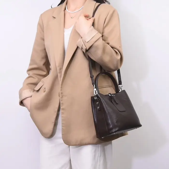 Sac à main en cuir véritable pour femmes