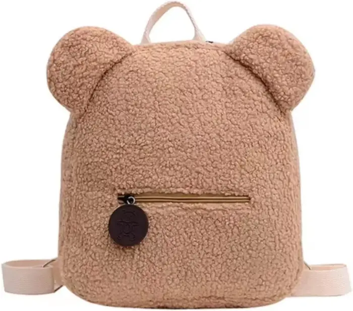 Sac à dos personnalisé à motif d'ours pour femmes et filles, sac à dos en peluche pour tout-petits,