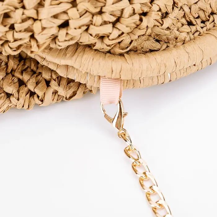 JOStrap-Sac tissé en paille pour femme, sac à main solide, sac à boulettes, grande capacité, fête et vacances, initié à la mode