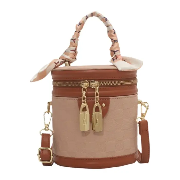Sac à bandoulière mini tendance pour femme – Nouvelle collection été – Sac cylindrique rond en cuir PU