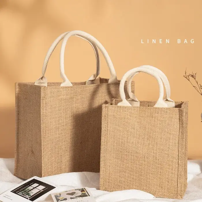 Sac fourre-tout en lin vintage pour femmes